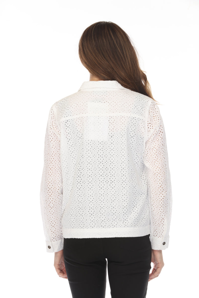 Textured Collared Jacket with Pockets