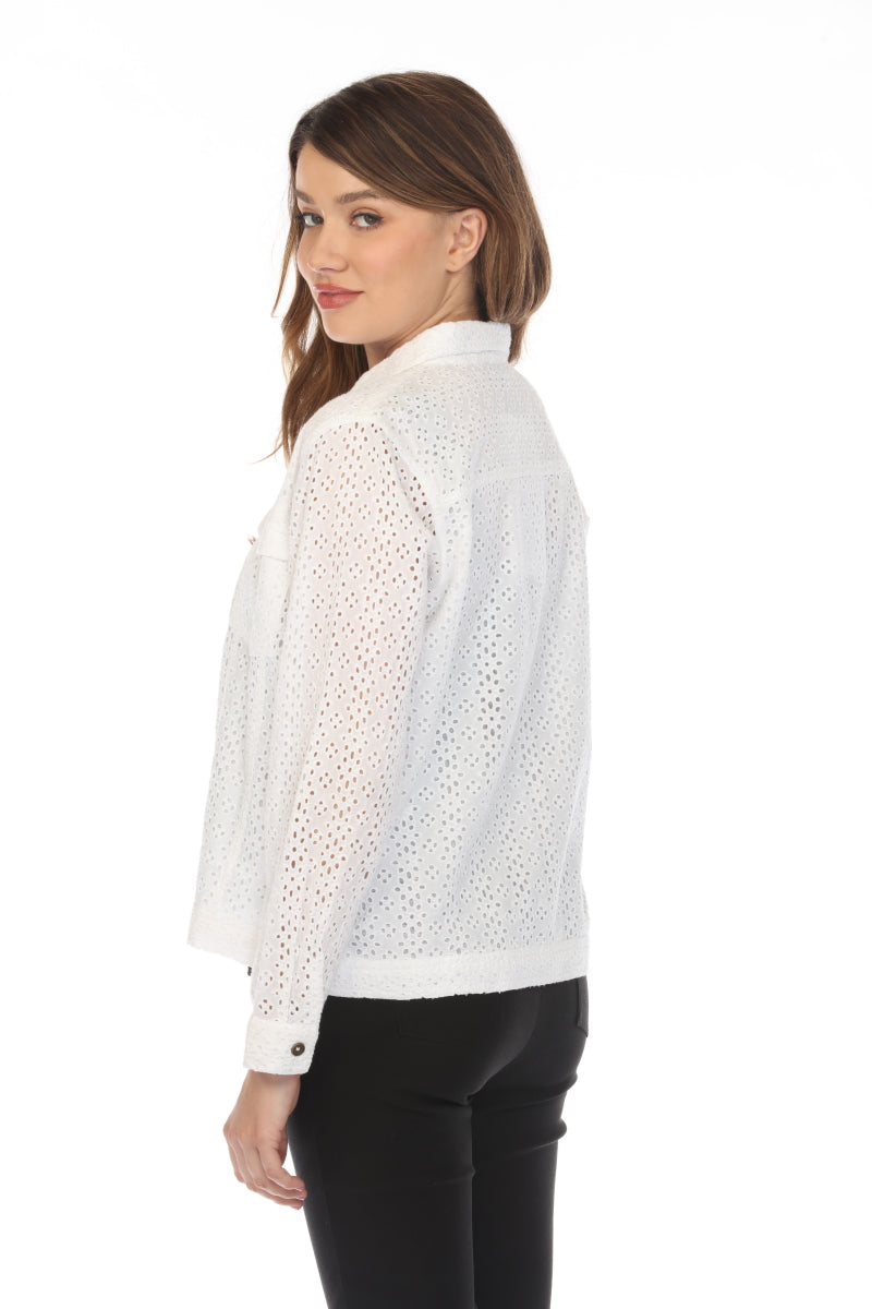 Textured Collared Jacket with Pockets