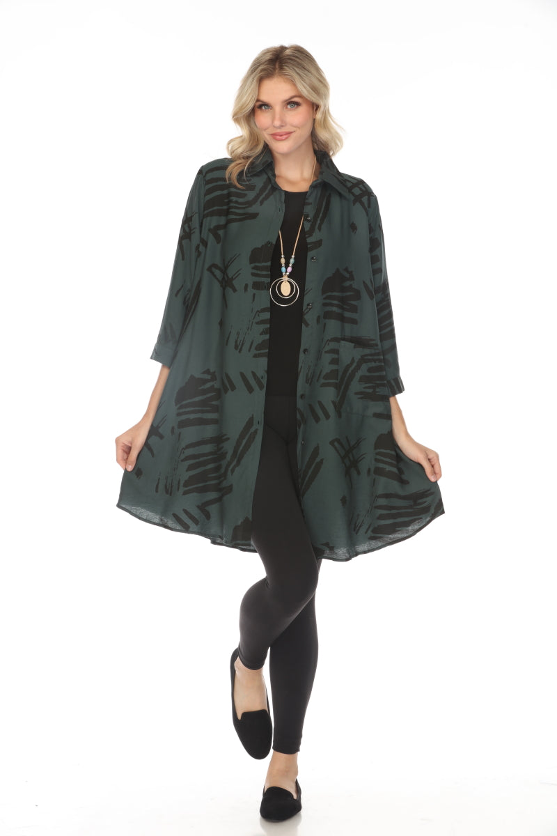 Dark Green Abstract Light Jacket