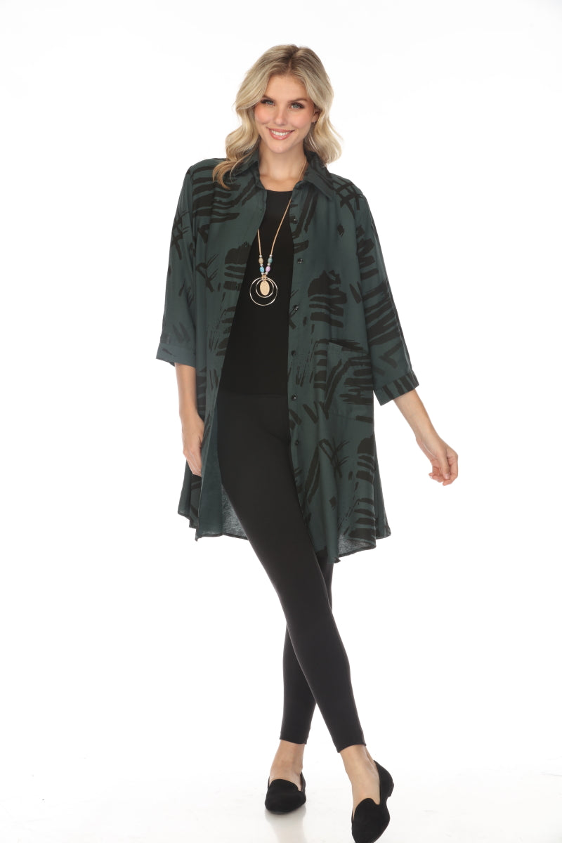 Dark Green Abstract Light Jacket