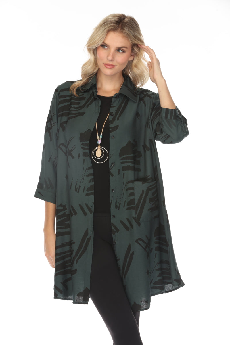 Dark Green Abstract Light Jacket