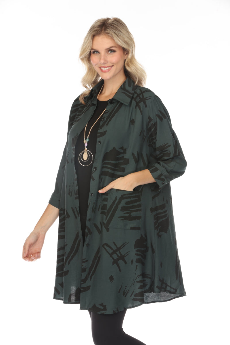 Dark Green Abstract Light Jacket