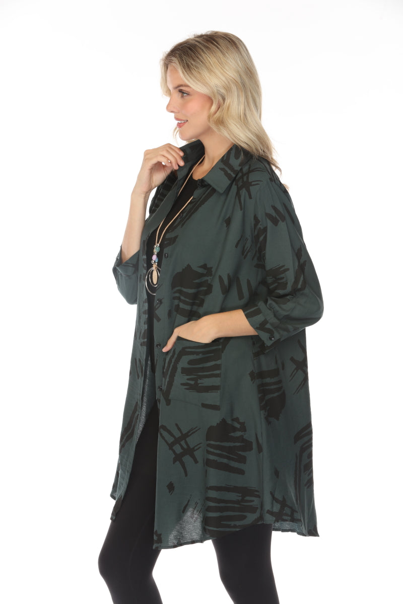 Dark Green Abstract Light Jacket