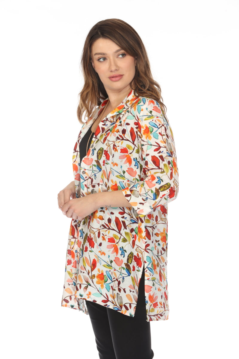 Multi Colour Nature Print Open Top/Shirt