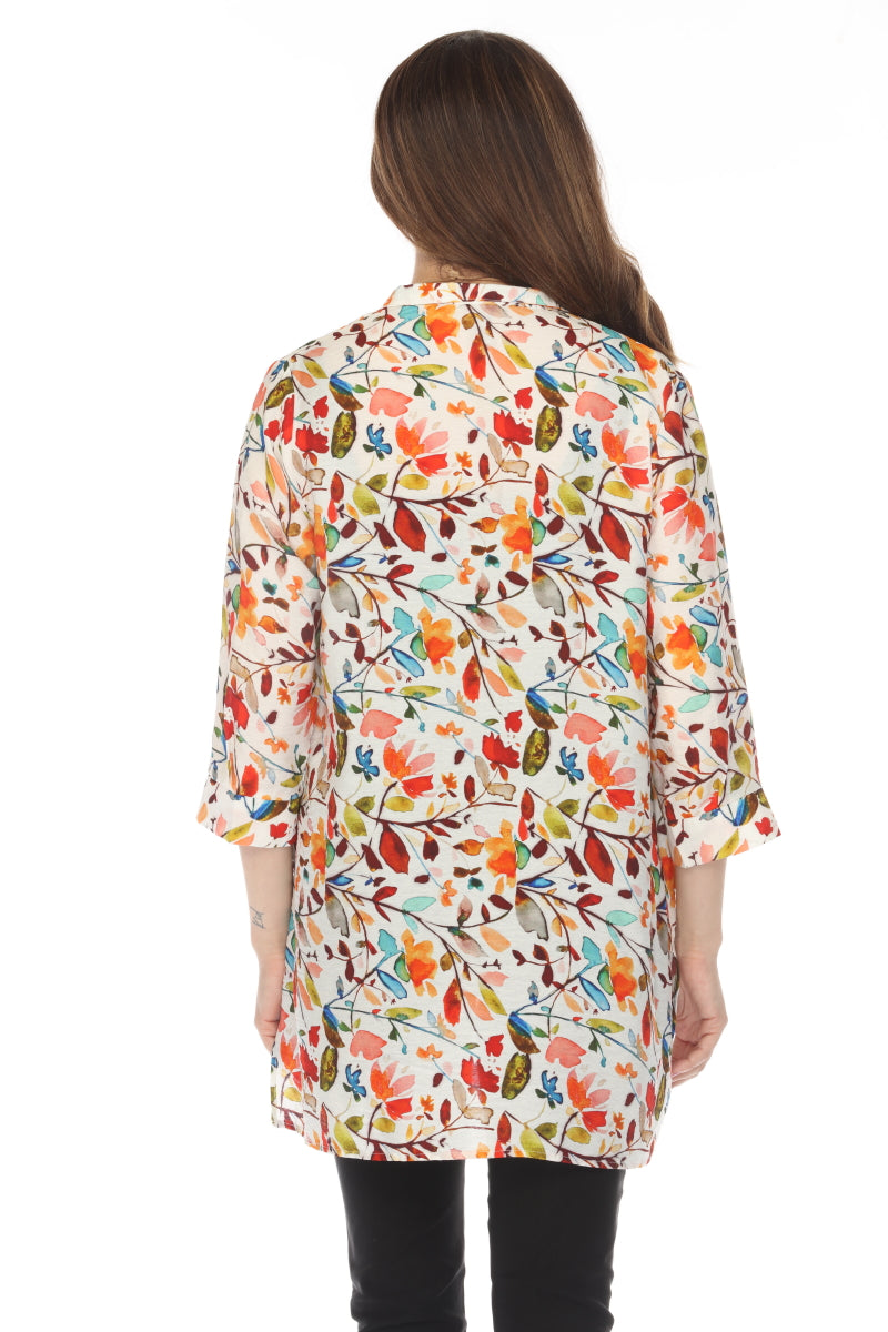 Multi Colour Nature Print Open Top/Shirt