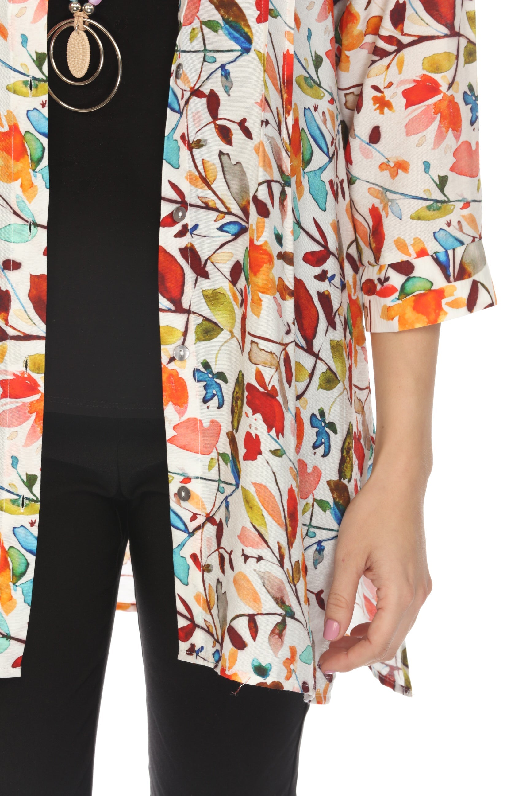 Multi Colour Nature Print Open Top/Shirt
