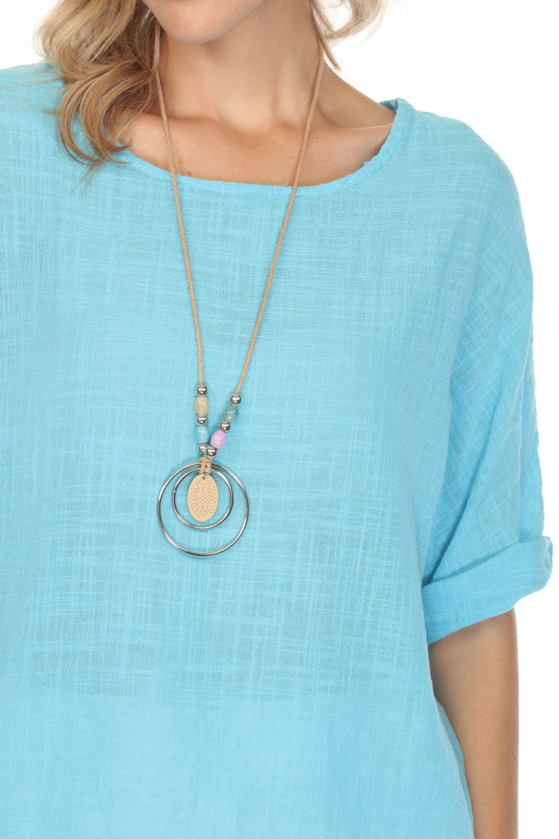 Plain boat neck rollup sleeves Top