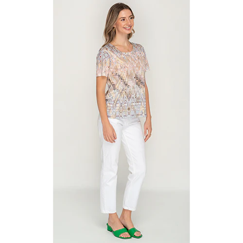 Grey Pastel Blended Gold Tone Top