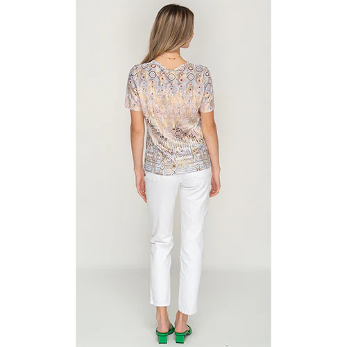 Grey Pastel Blended Gold Tone Top