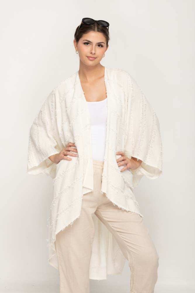 White Fringe Kimono