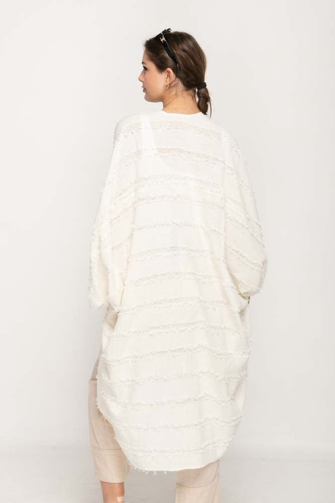 White Fringe Kimono