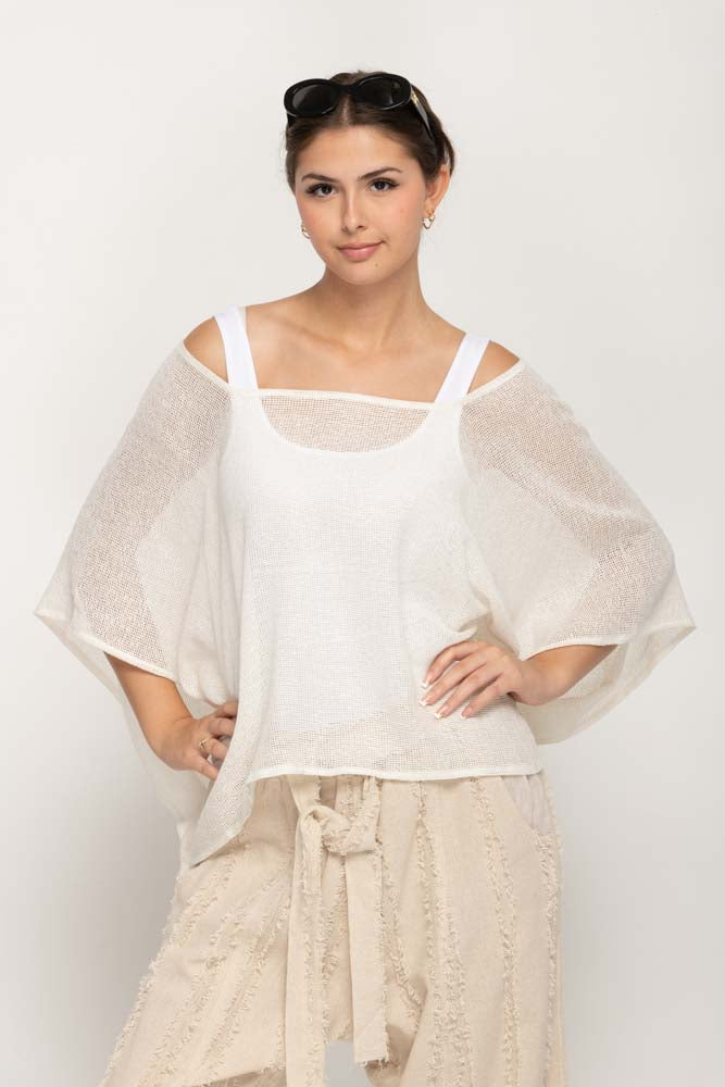 White Off Shoulder Cover Up