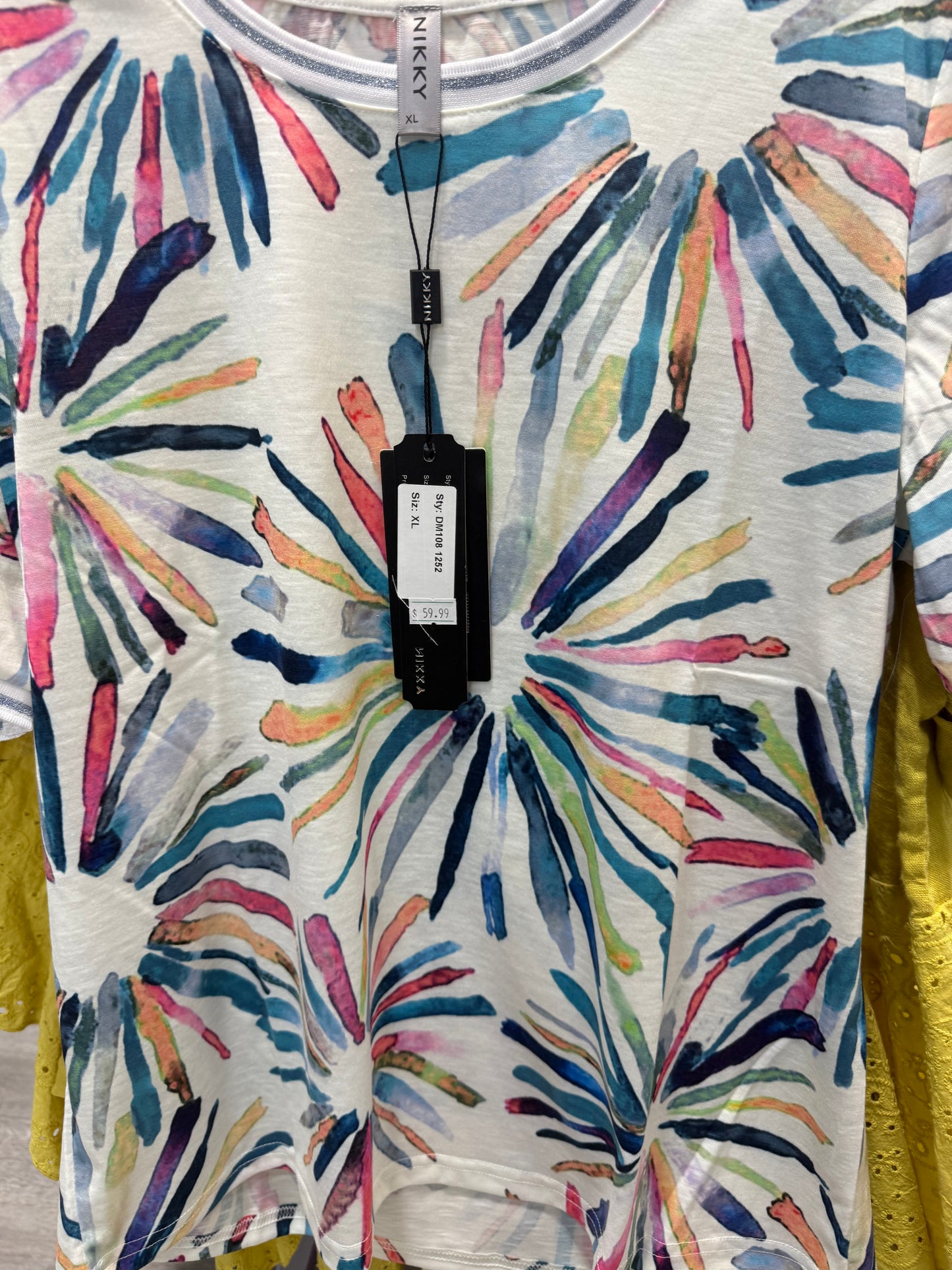 Short Sleeves Multi Color Splash Print Top