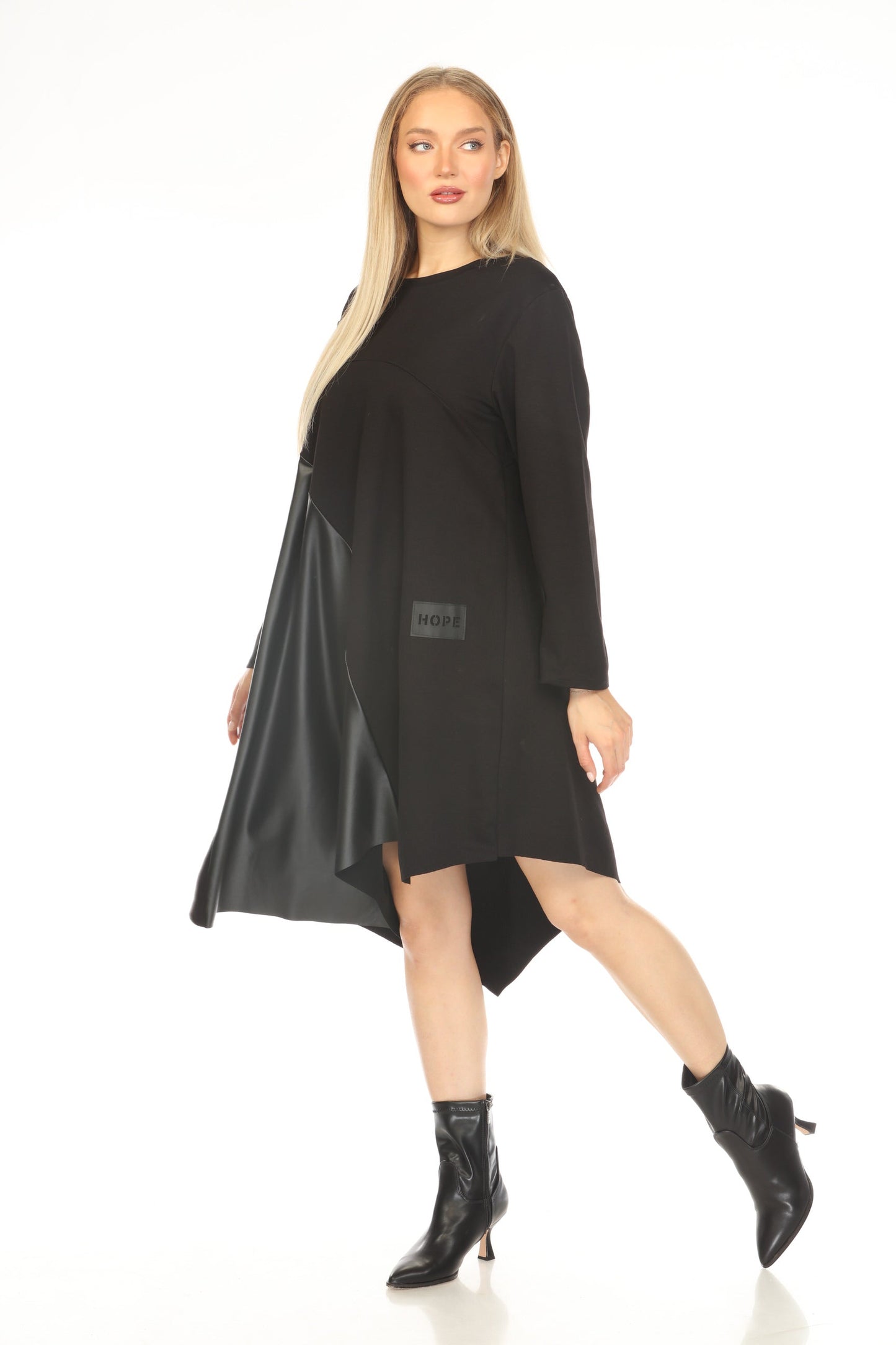 Black Hope Graphic Asymmetrical Dress