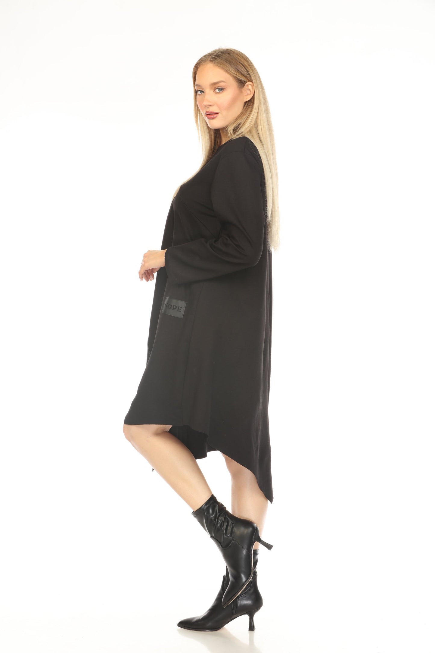 Black Hope Graphic Asymmetrical Dress