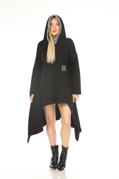 Black Asymmetrical Classy Pockets Dress