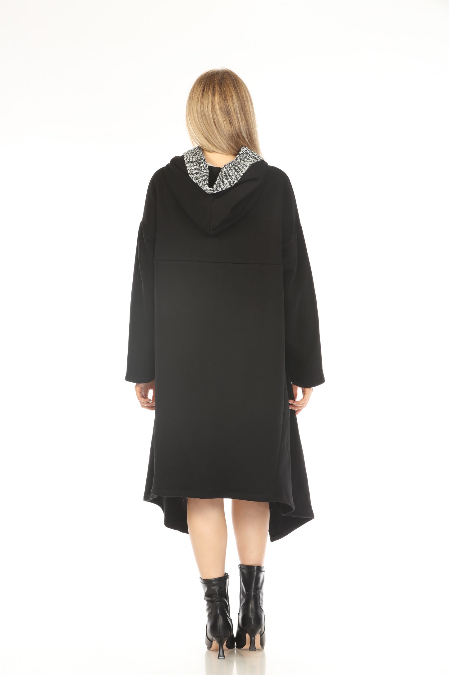 Black Asymmetrical Classy Pockets Dress