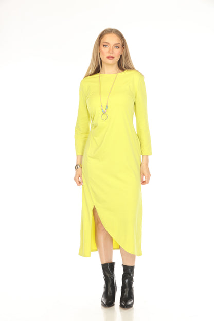 Lime Rouch Designer Pockets Dress