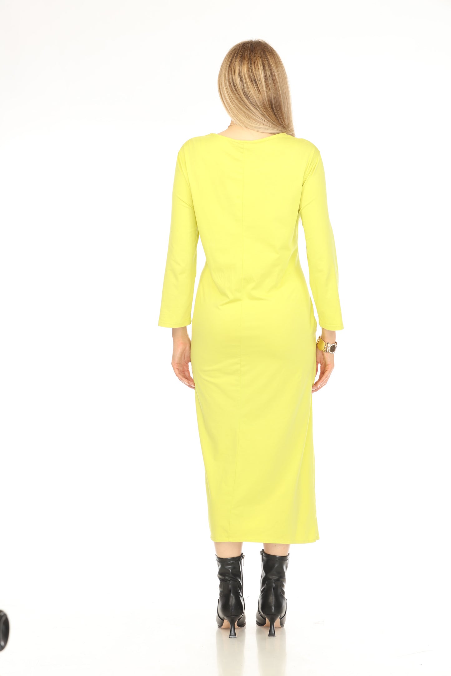 Lime Rouch Designer Pockets Dress