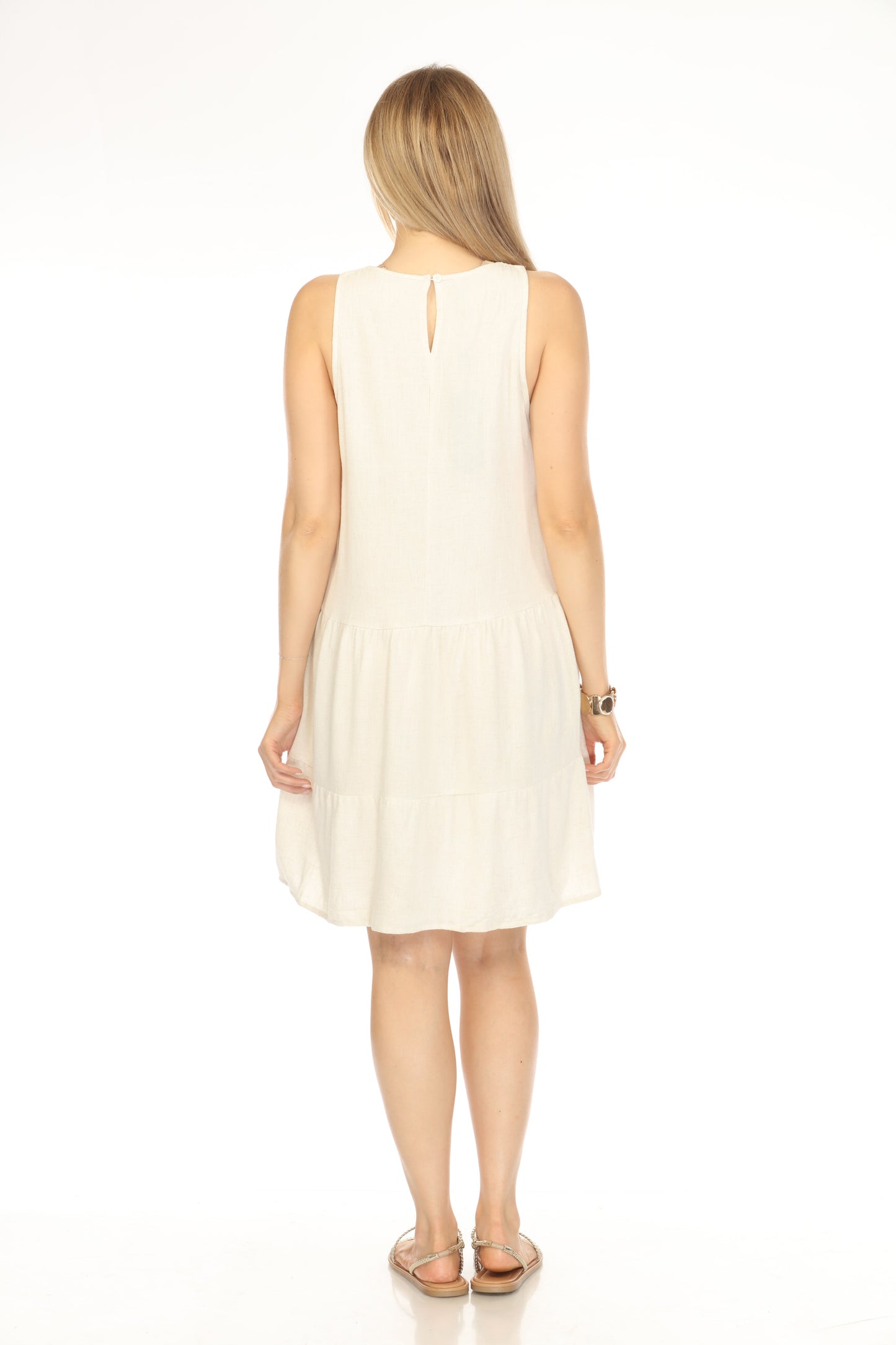 Off White Lace Halter neck Dress