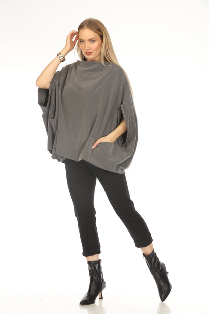 Grey Designer Pockets Made In Italy Top