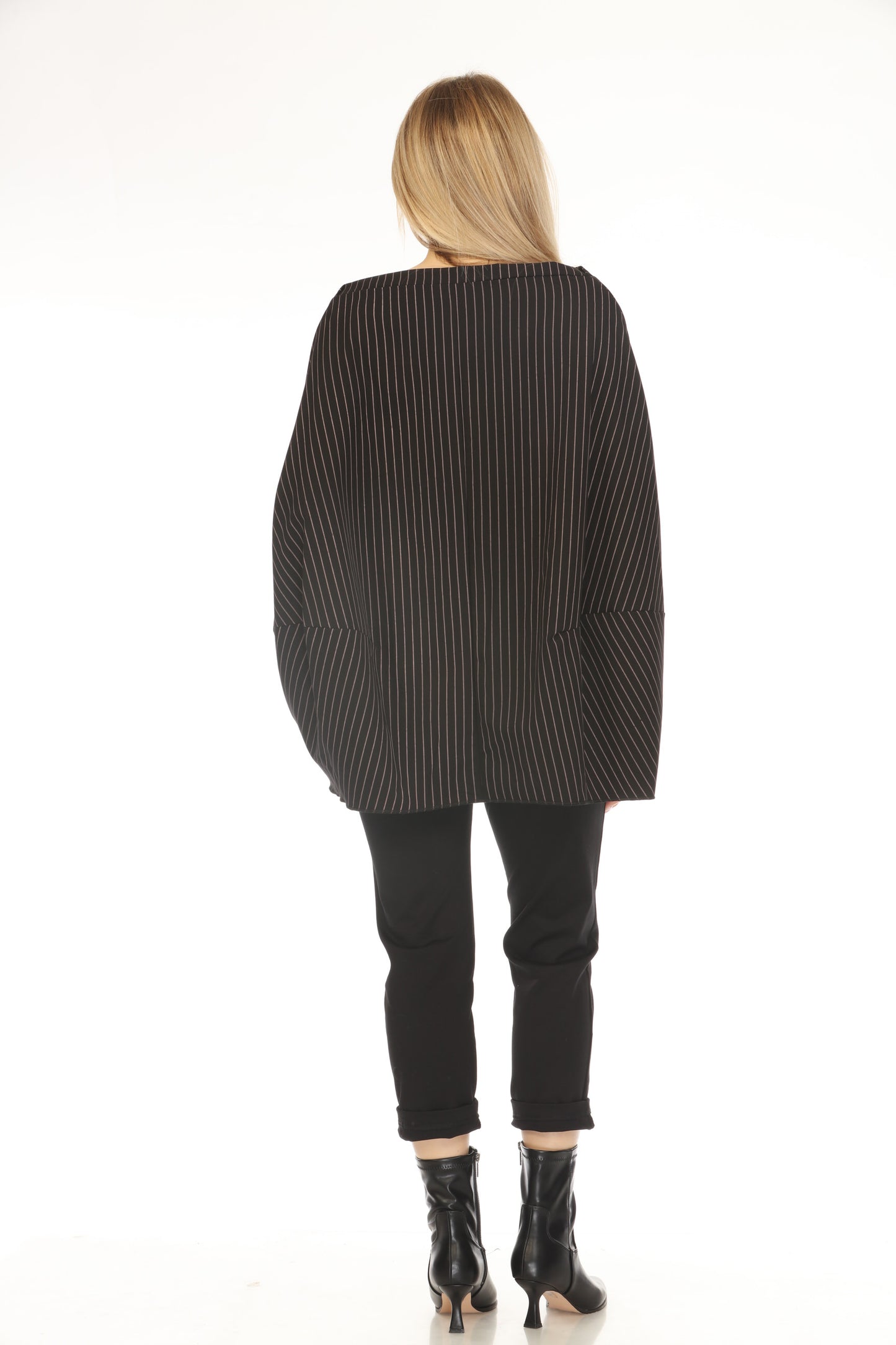 Black Strips Designer Pockets Made In Italy Top