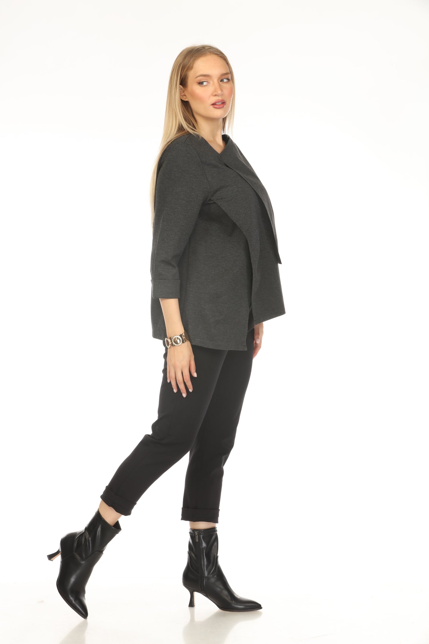 Black Strips Designer Pockets Made In Italy Top