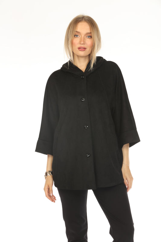 Black Suede Pockets Designer Light Jacket