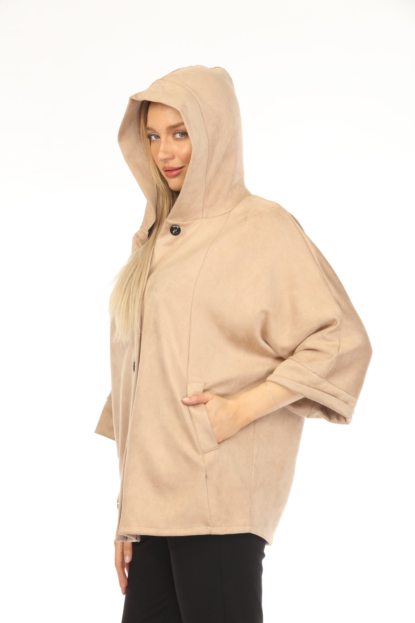 Camel Suede Pockets Designer Light Jacket