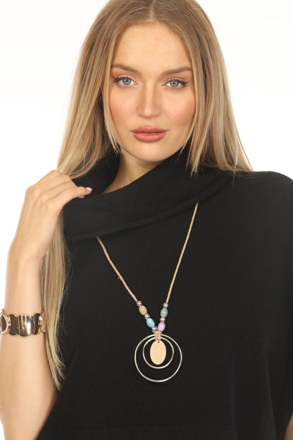 Black mock neck pockets cape Sweater