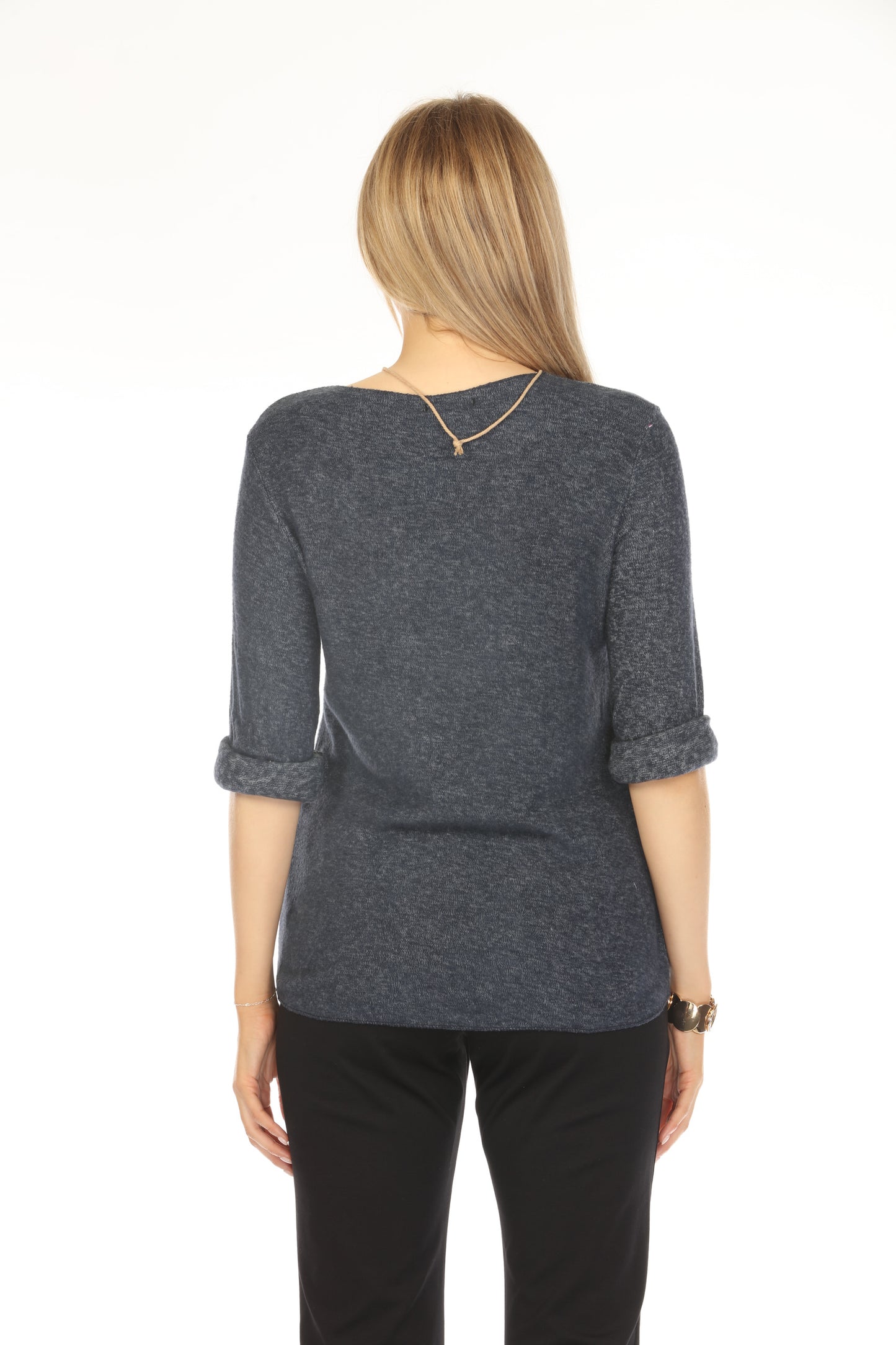 Navy Butter Soft Sleeves Top