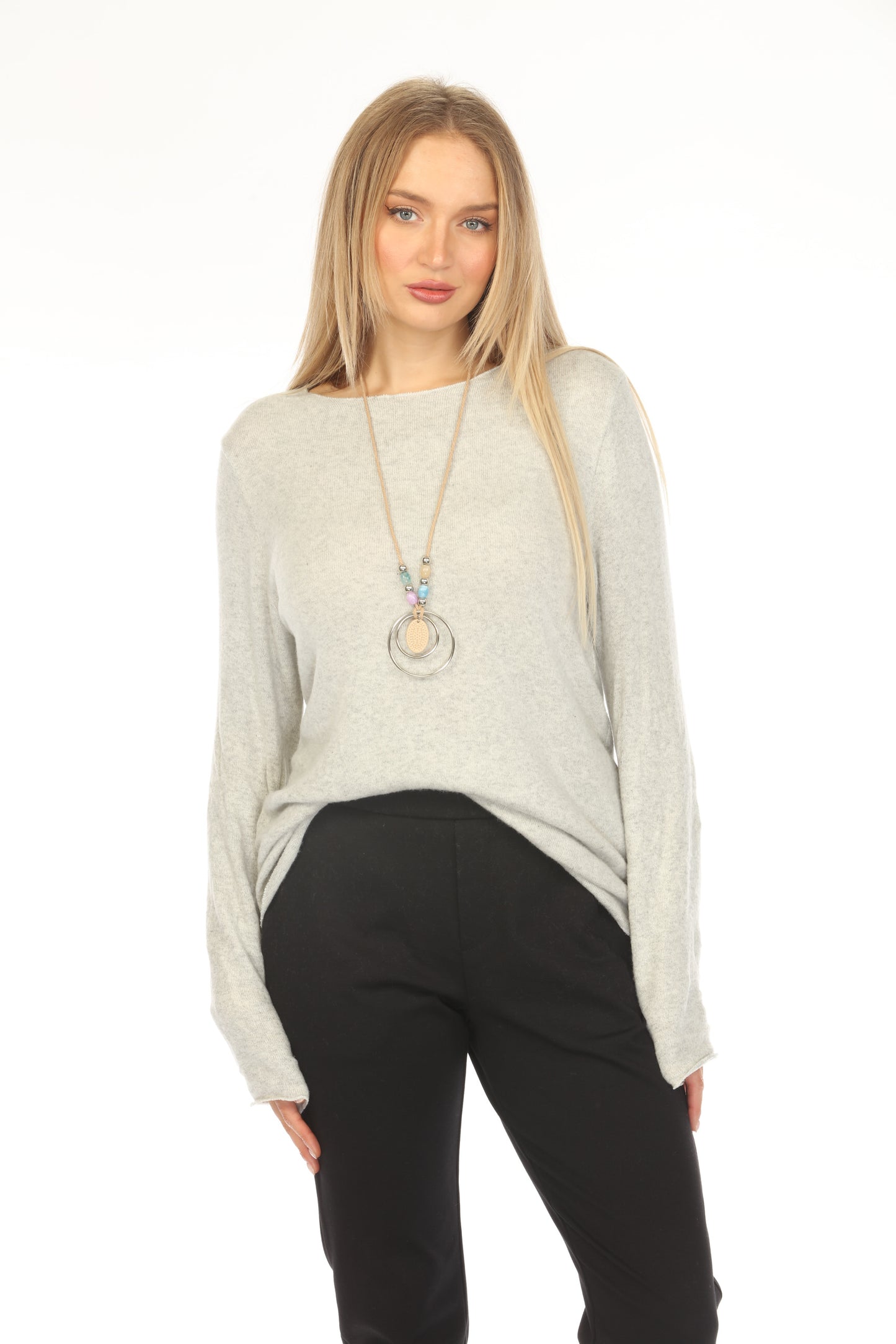 Beige Comfy Trendy Soft Sweater Top