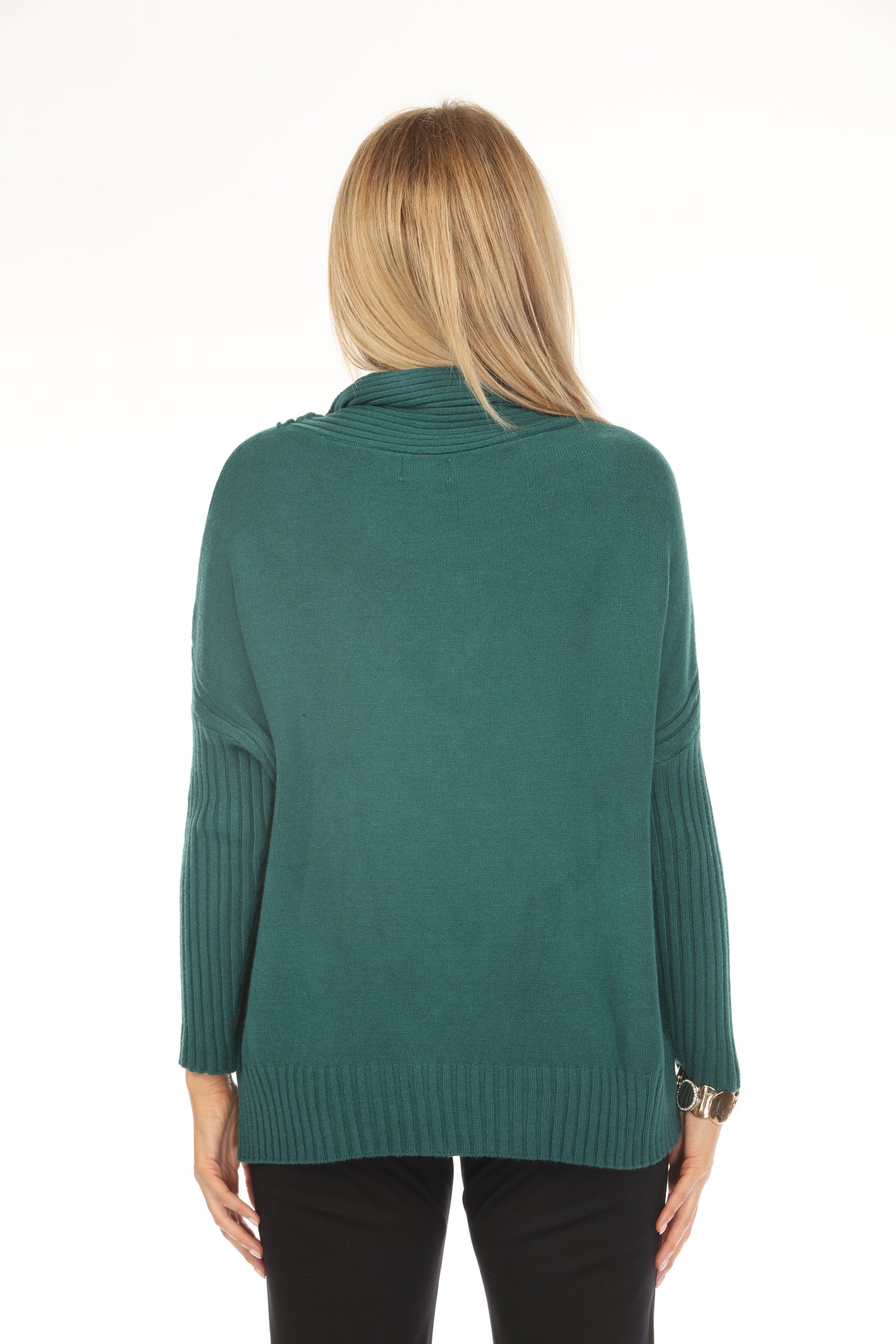 H. Green high neck pockets Sweater Top