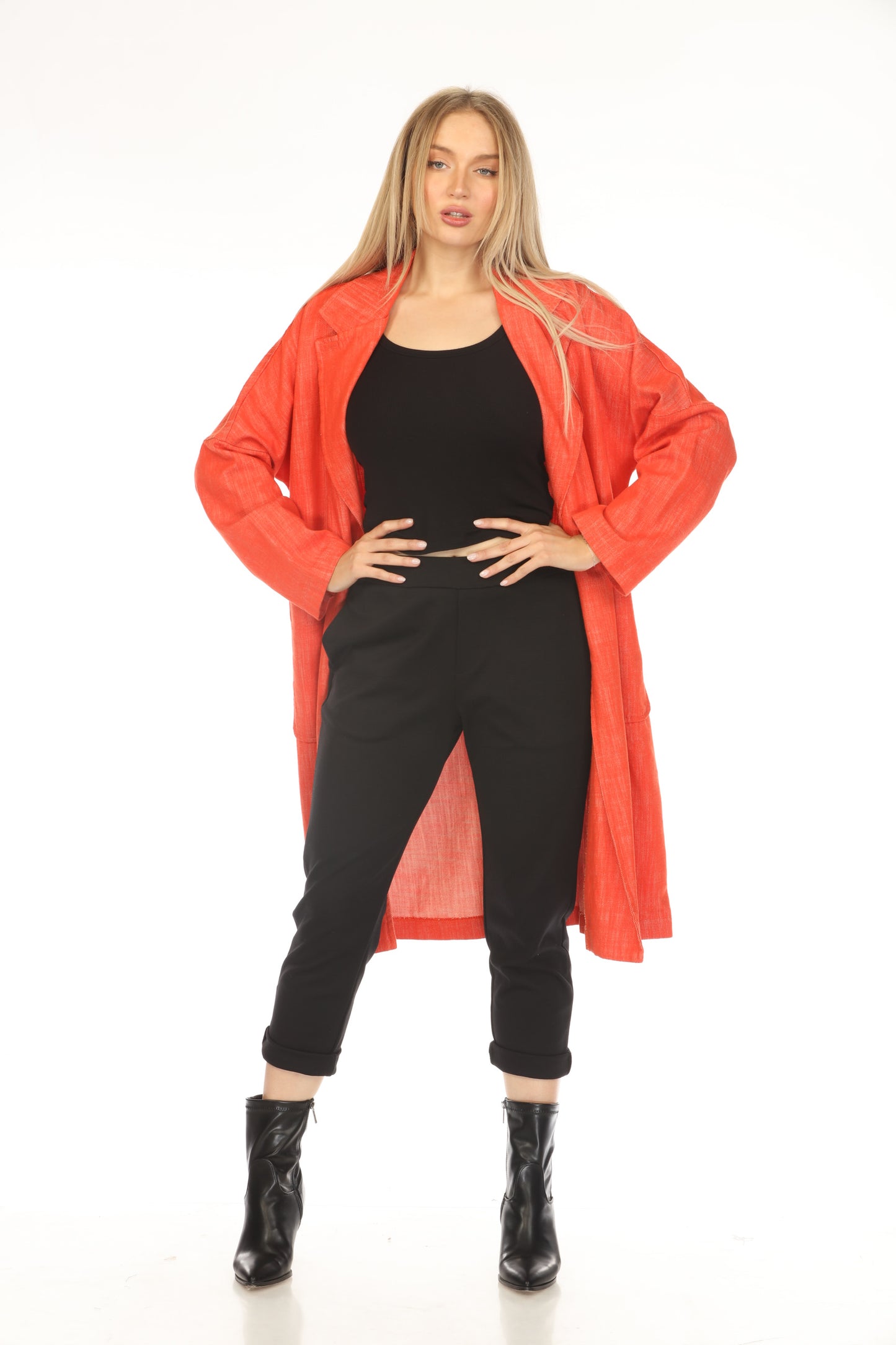 Coral 100% Cotton Trench Coat