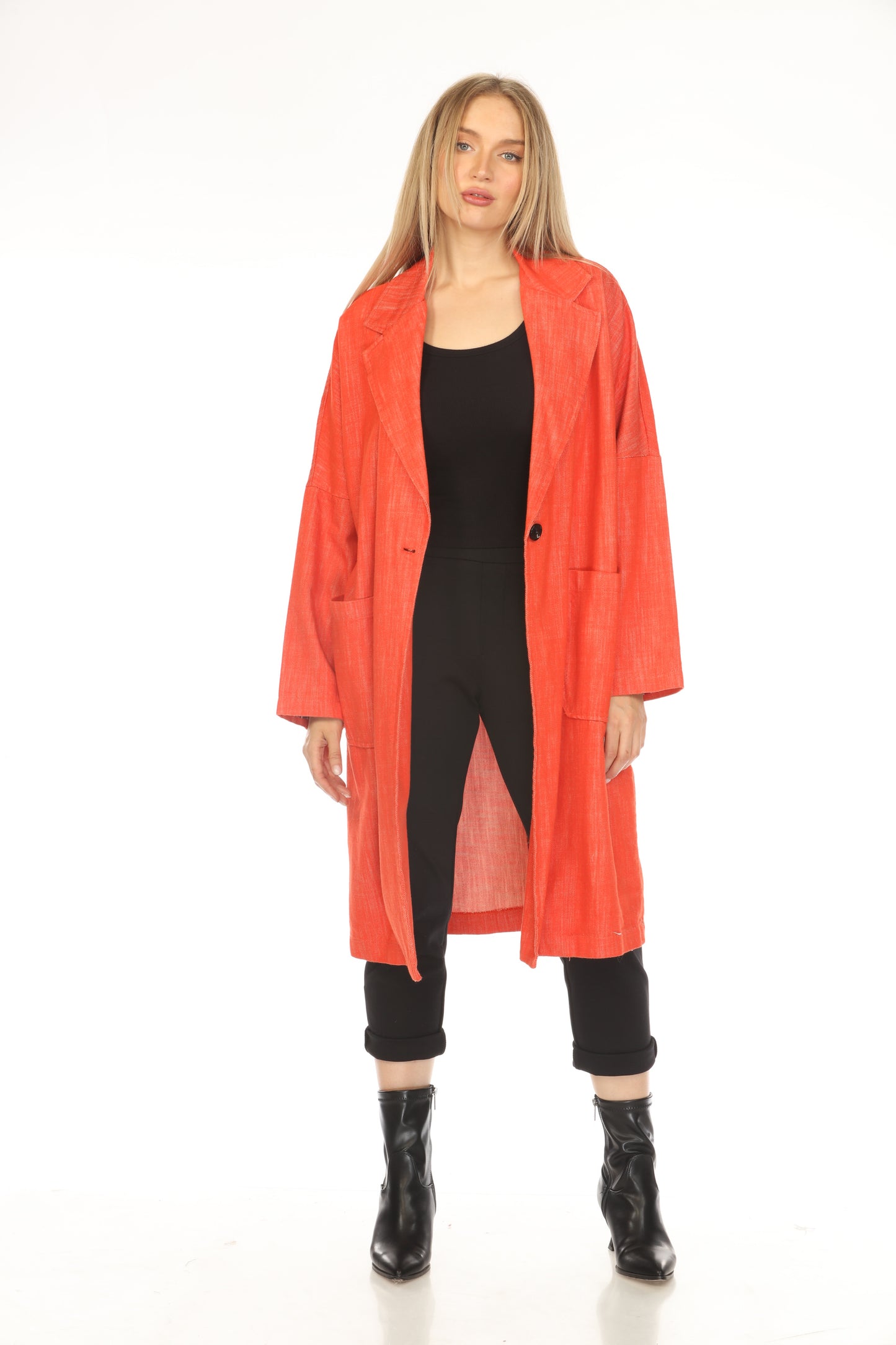 Coral 100% Cotton Trench Coat