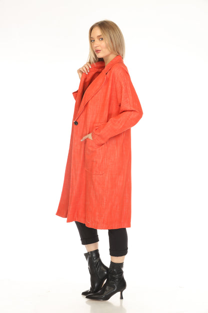 Coral 100% Cotton Trench Coat
