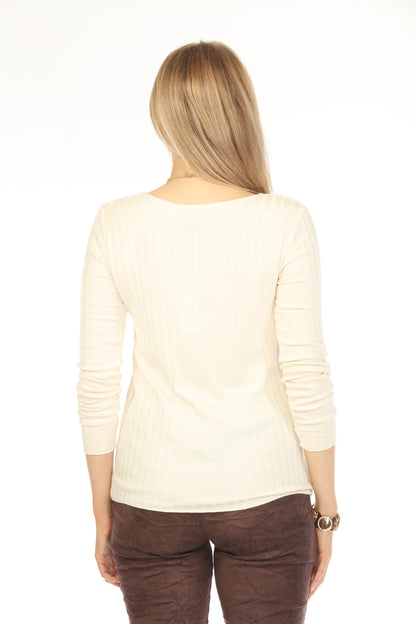 Off White Ribbed Delight Soft Top