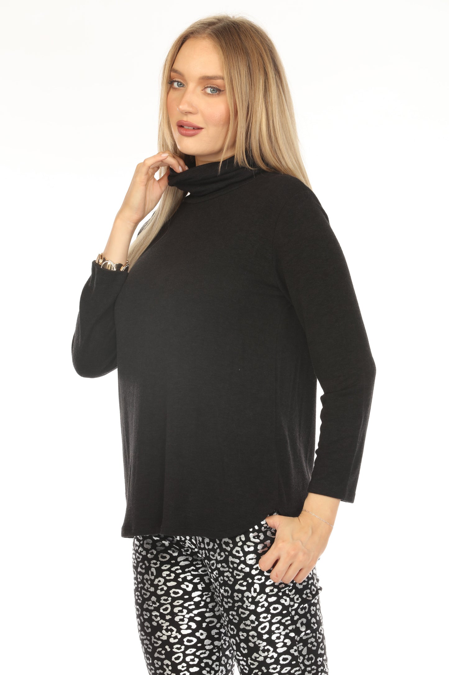 Black Turle Neck Cozy Sweater Top