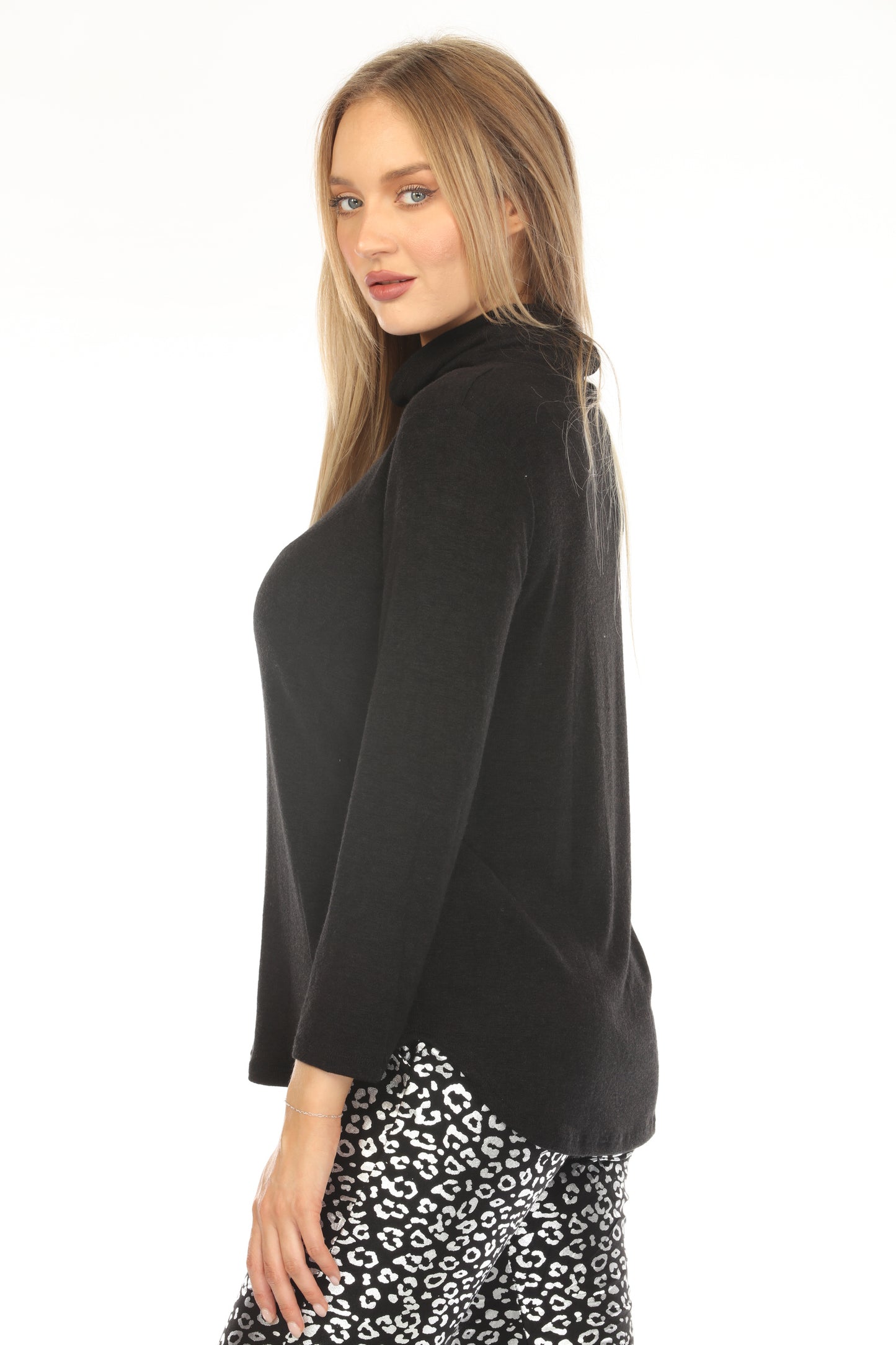 Black Turle Neck Cozy Sweater Top