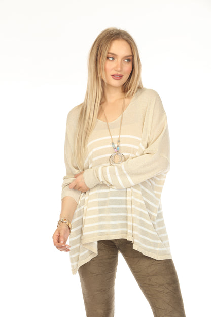 Gold horizontal strips Shiny Top