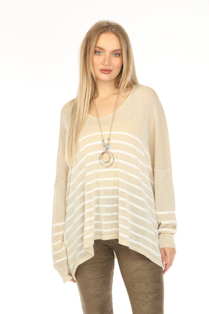 Gold horizontal strips Shiny Top