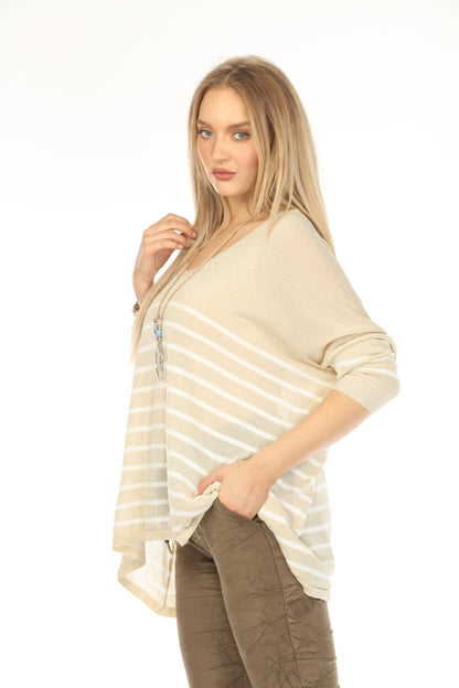 Gold horizontal strips Shiny Top