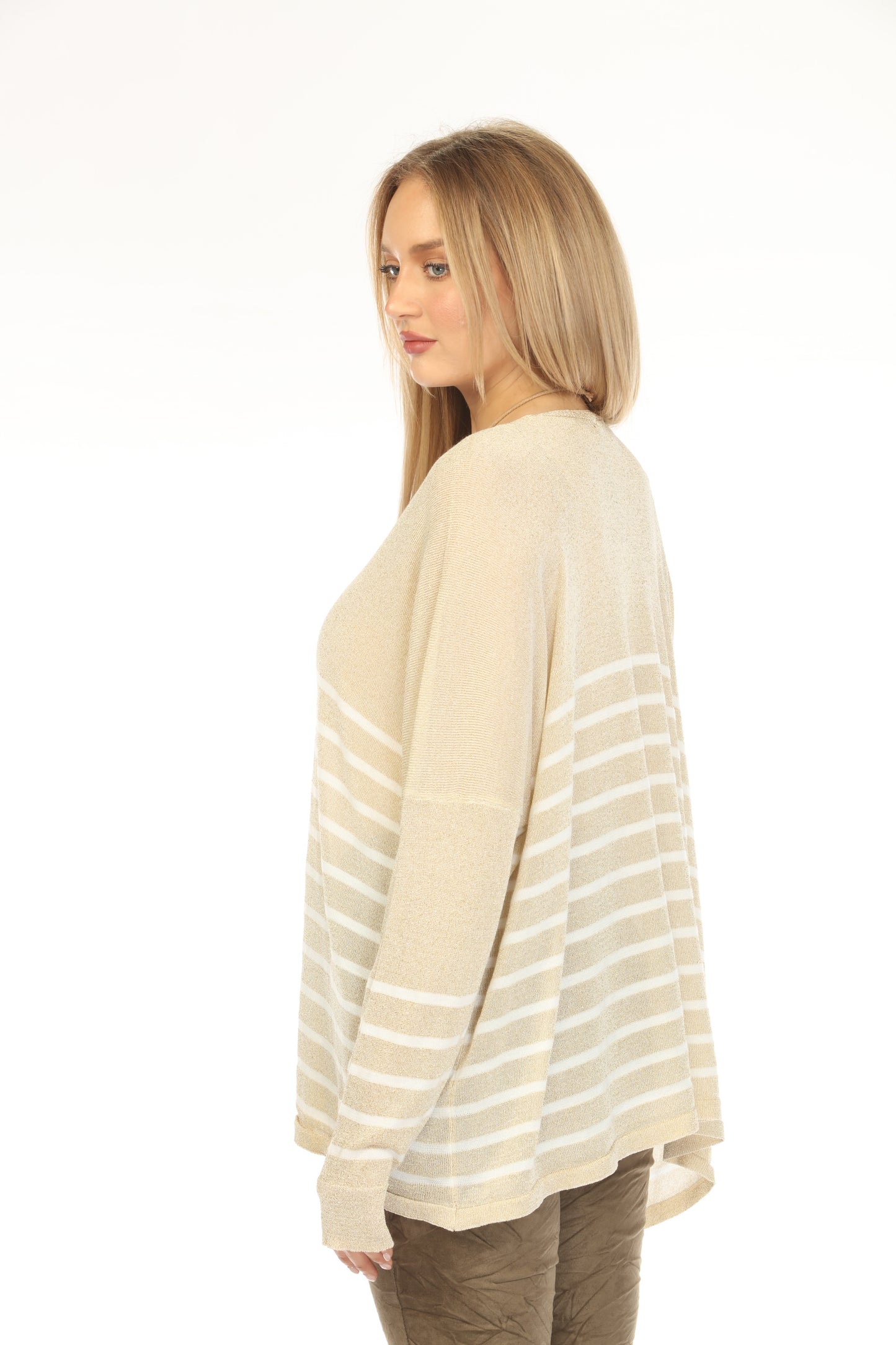 Gold horizontal strips Shiny Top