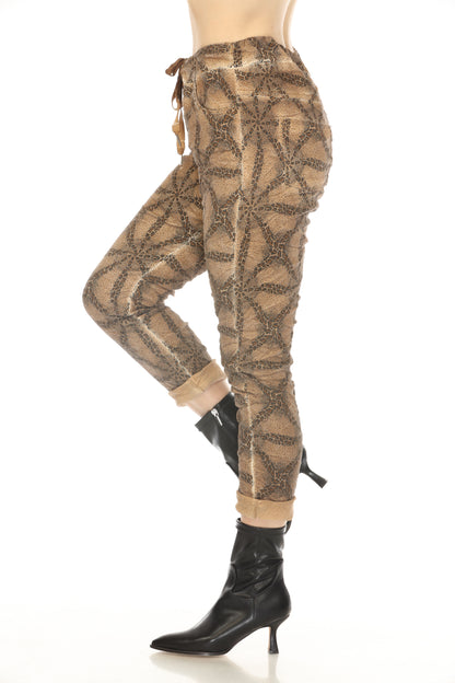 Beige Diamond Damask made in Italy Pant