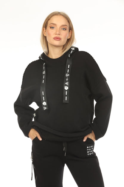 Black Stylish Made In Italy Designer Hoodie