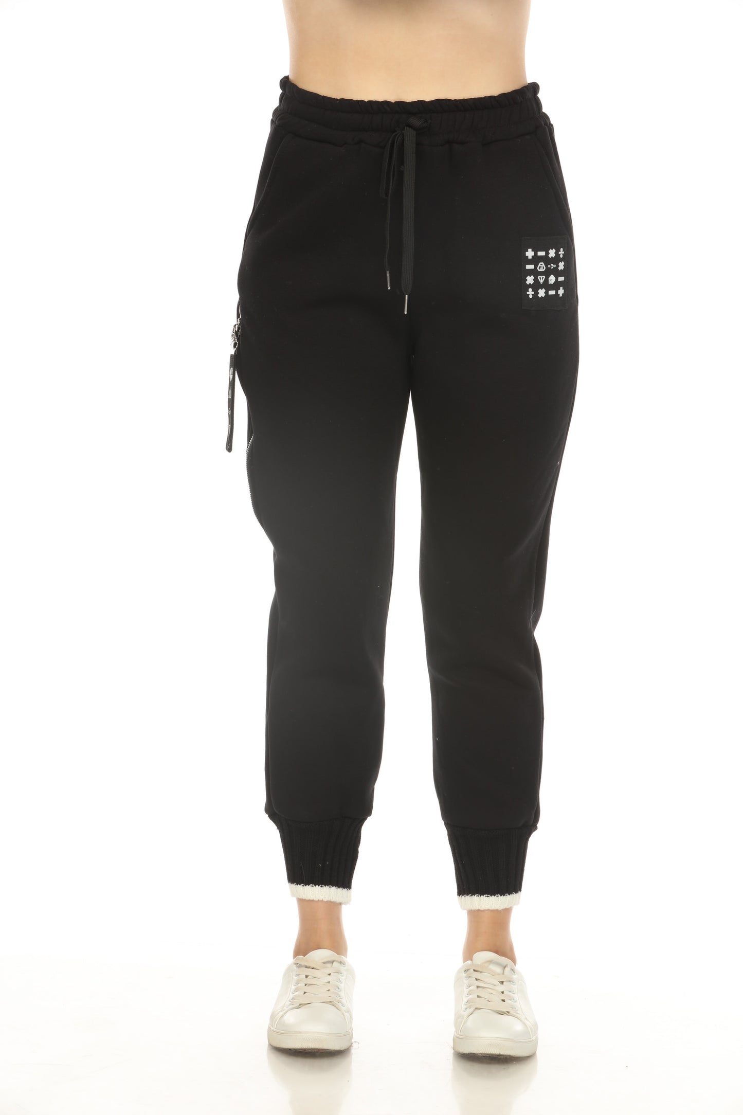 Black Warm Classy zipper style pockets pant