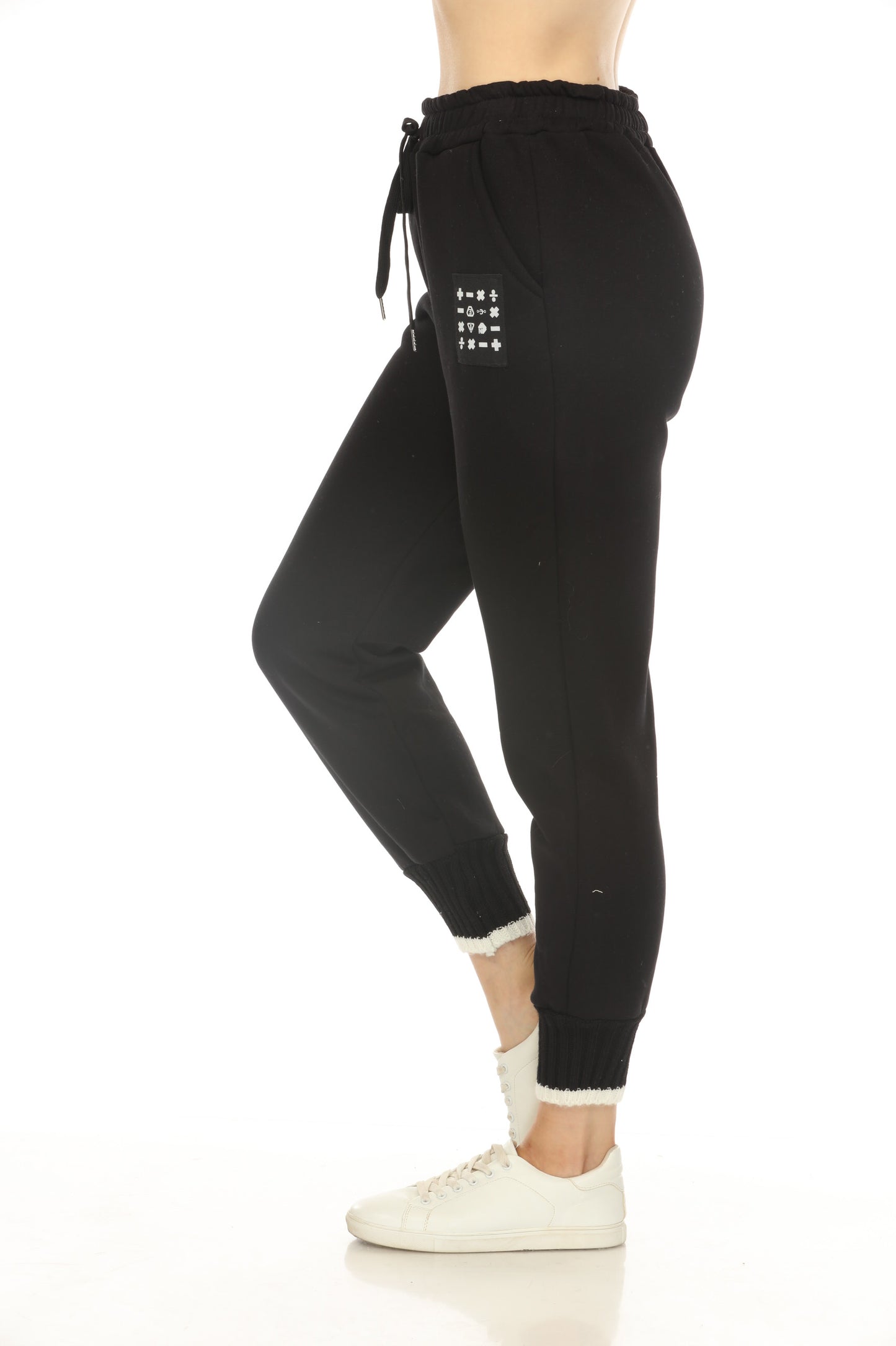 Black Warm Classy zipper style pockets pant