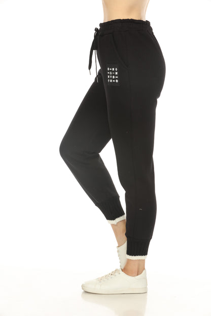 Black Warm Classy zipper style pockets pant