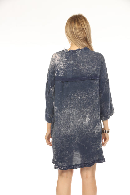 Denim jeans Mesh Exclusive Button Tunic Top