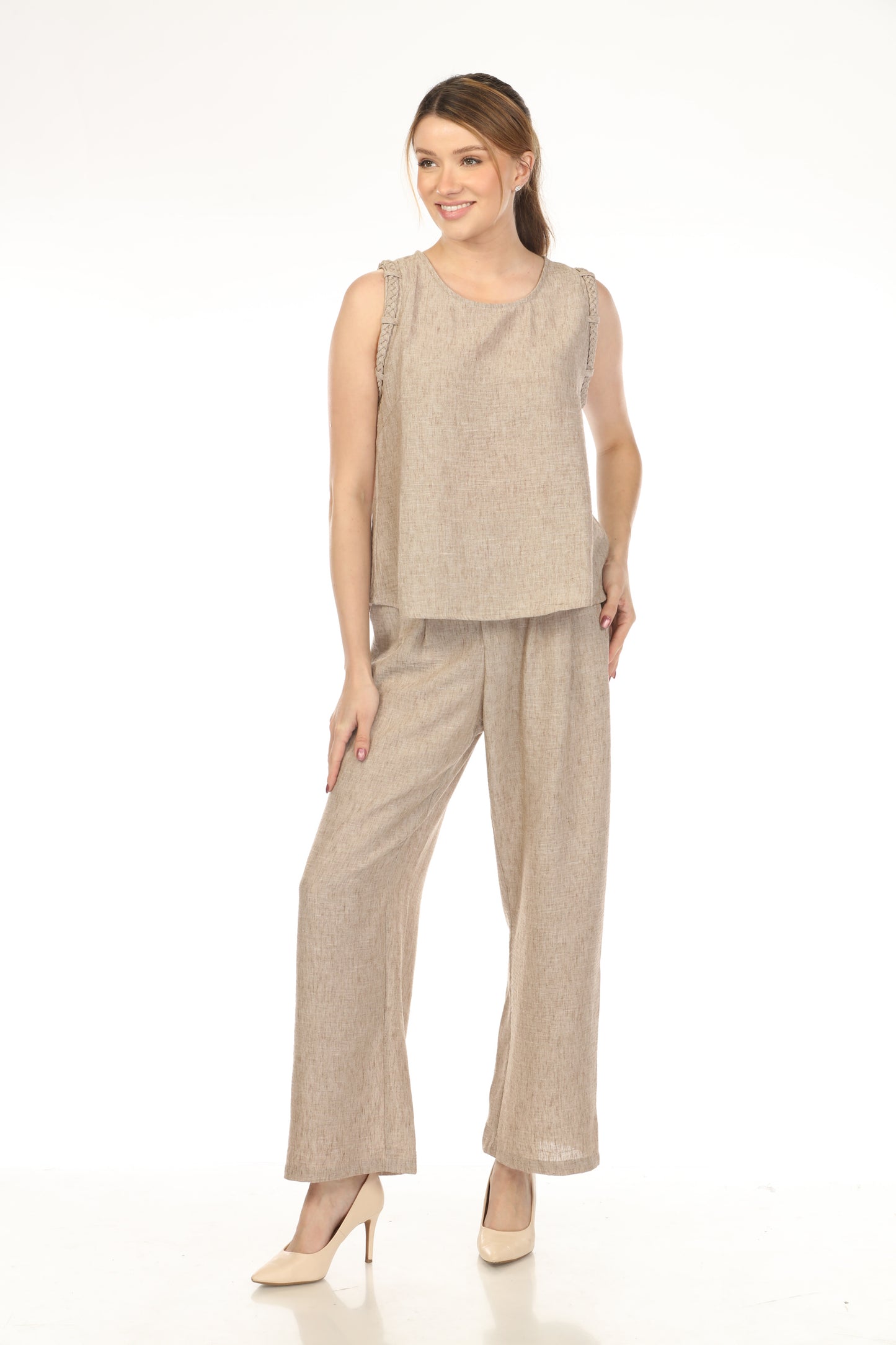 Brown  Braids Designed Top